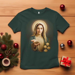 Virgin Mary Maria T Shirt Catholic Christian Faith TS14 Dark Forest Green Print Your Wear