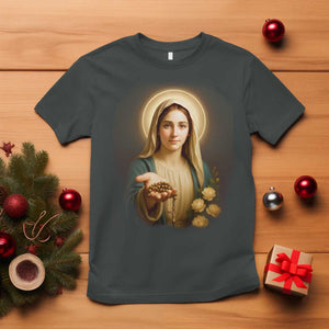 Virgin Mary Maria T Shirt Catholic Christian Faith TS14 Dark Heather Print Your Wear