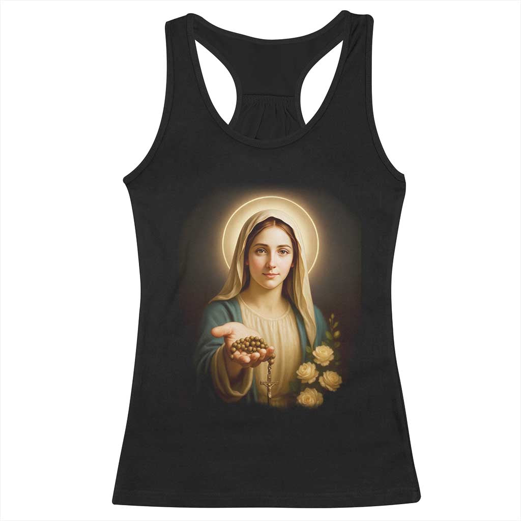 Virgin Mary Maria Racerback Tank Top Catholic Christian Faith TS14 Black Print Your Wear