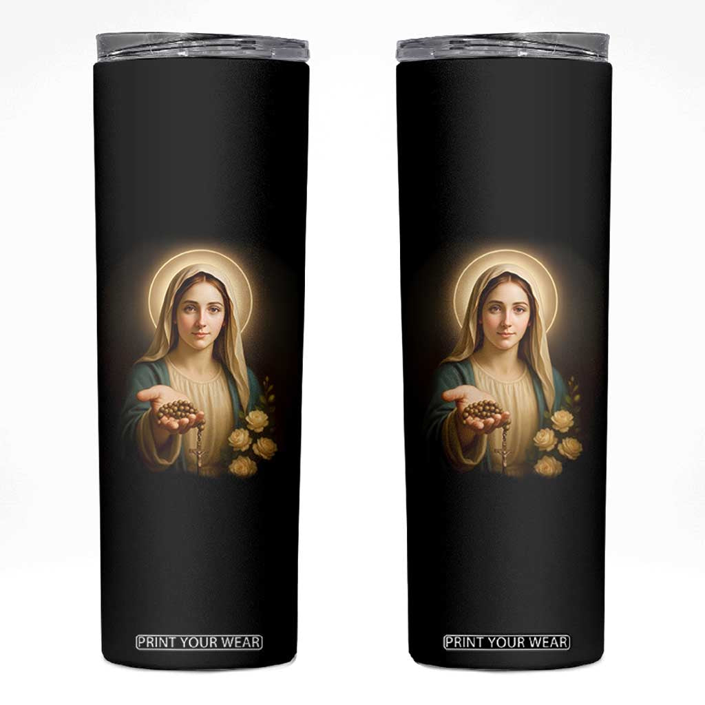 Virgin Mary Maria Skinny Tumbler Catholic Christian Faith TS14 Black Print Your Wear