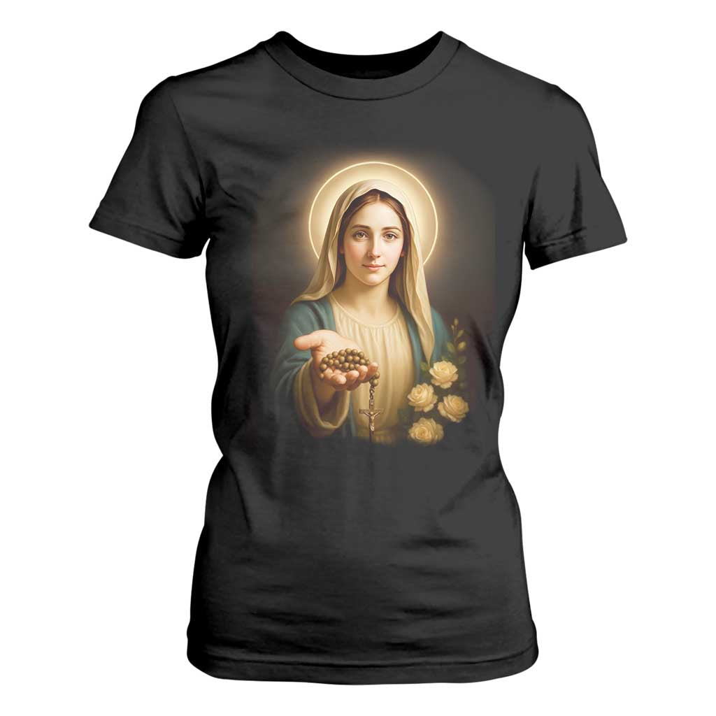 Virgin Mary Maria T Shirt For Women Catholic Christian Faith TS14 Black Print Your Wear