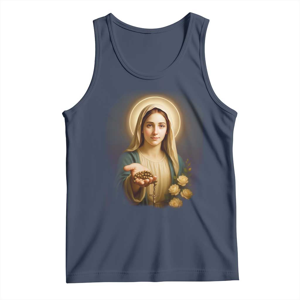 Virgin Mary Maria Tank Top Catholic Christian Faith TS14 Navy Print Your Wear