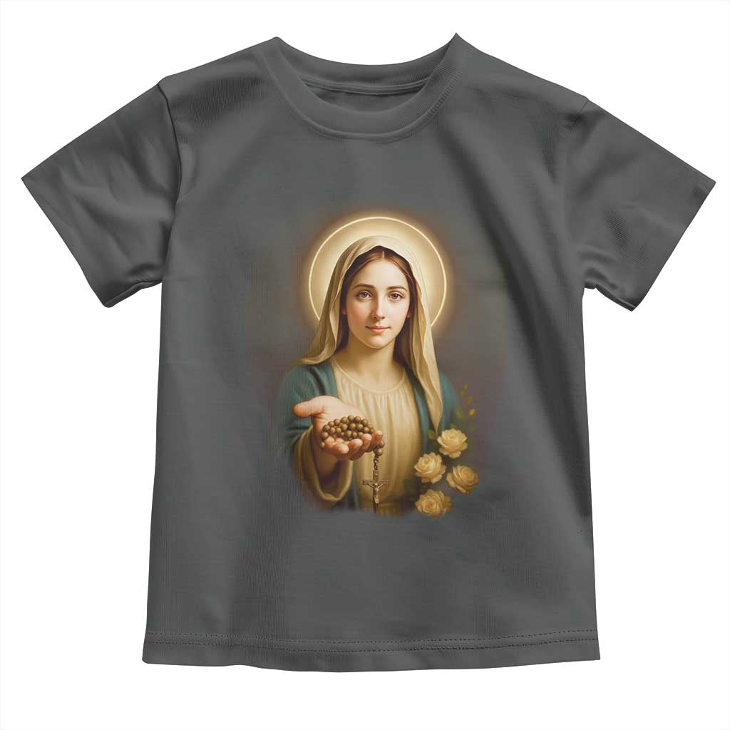 Virgin Mary Maria Toddler T Shirt Catholic Christian Faith TS14 Dark Heather Print Your Wear