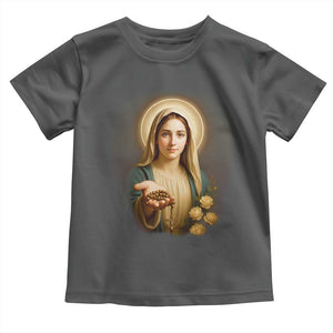 Virgin Mary Maria Toddler T Shirt Catholic Christian Faith TS14 Dark Heather Print Your Wear