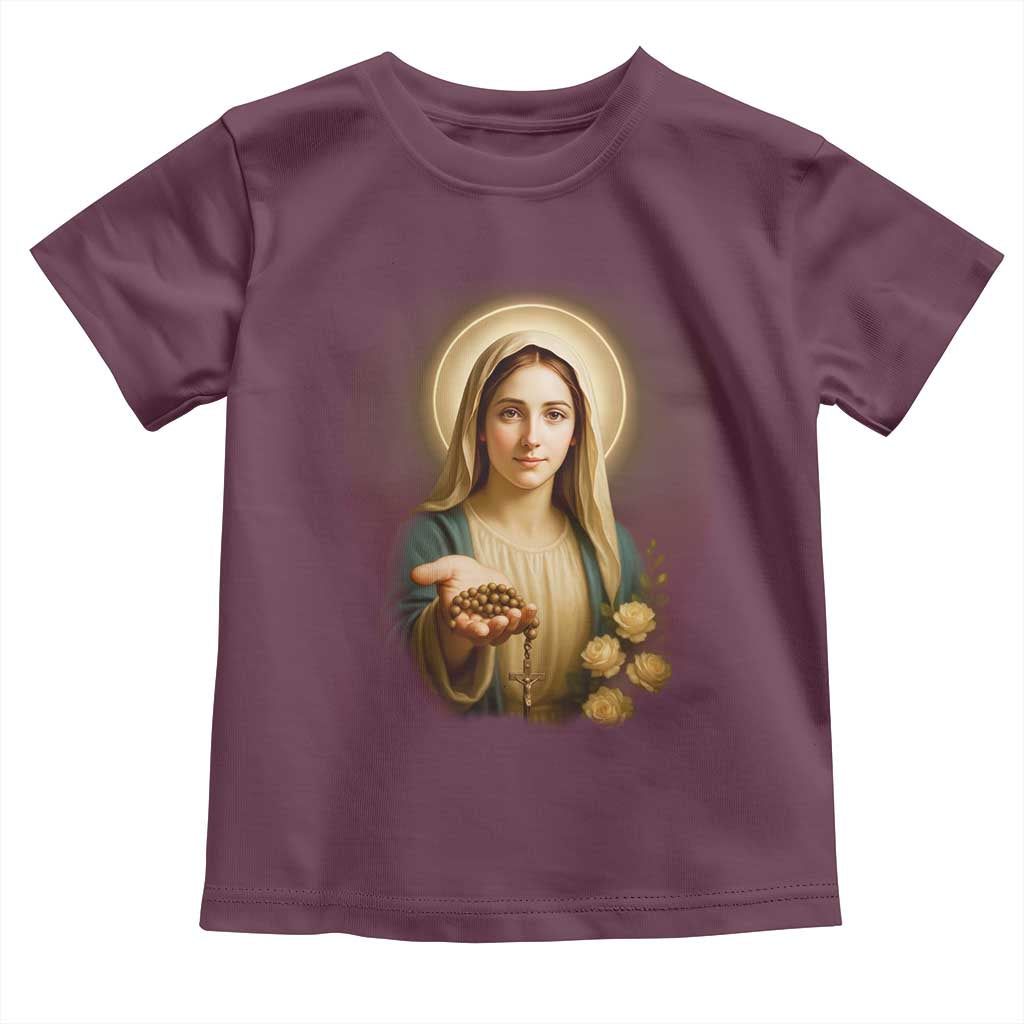 Virgin Mary Maria Toddler T Shirt Catholic Christian Faith TS14 Maroon Print Your Wear