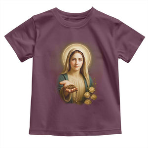 Virgin Mary Maria Toddler T Shirt Catholic Christian Faith TS14 Maroon Print Your Wear