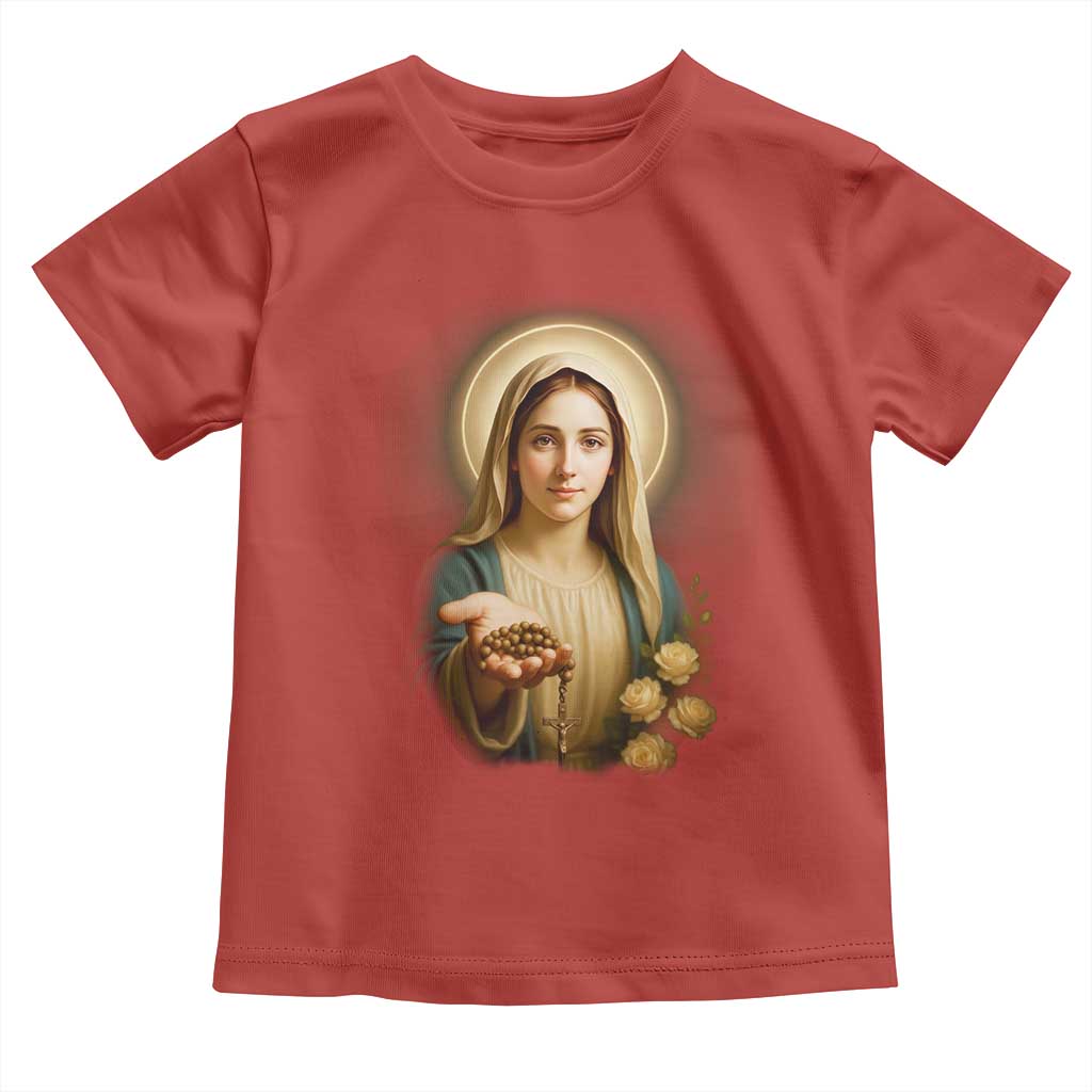 Virgin Mary Maria Toddler T Shirt Catholic Christian Faith TS14 Red Print Your Wear