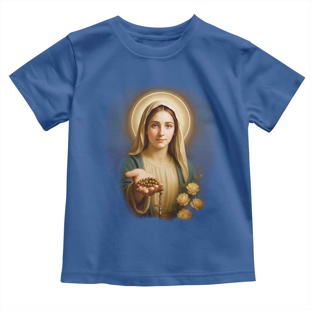 Virgin Mary Maria Toddler T Shirt Catholic Christian Faith TS14 Royal Blue Print Your Wear