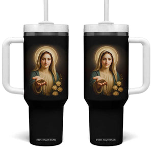 Virgin Mary Maria Tumbler With Handle Catholic Christian Faith TS14 One Size: 40 oz Black Print Your Wear