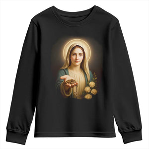 Virgin Mary Maria Youth Sweatshirt Catholic Christian Faith TS14 Black Print Your Wear