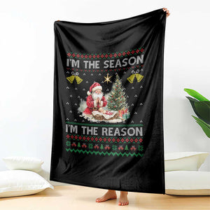 Jesus Christmas Throw Blanket Santa With Jesus Baby Reason Xmas TS14 Print Your Wear
