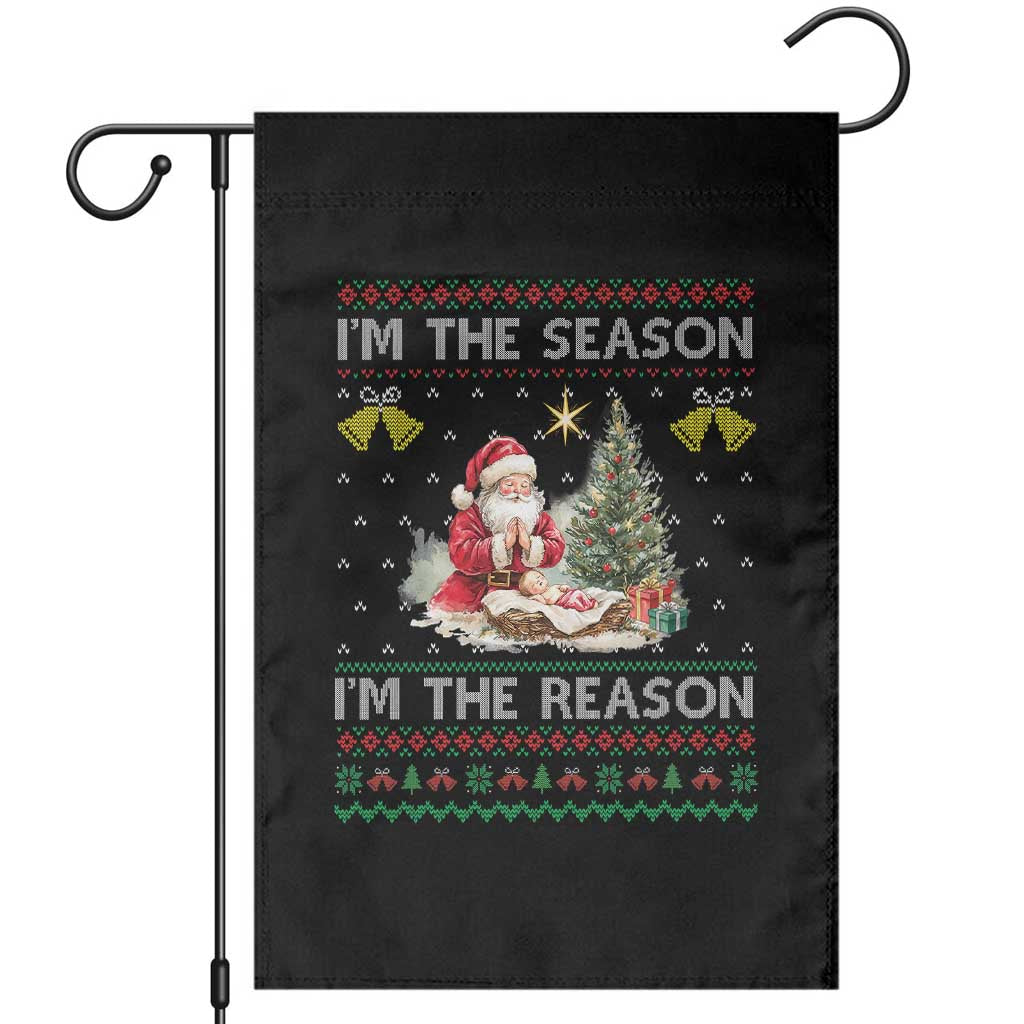 Jesus Christmas Garden Flag Santa With Jesus Baby Reason Xmas TS14 Black Print Your Wear