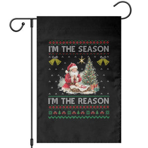 Jesus Christmas Garden Flag Santa With Jesus Baby Reason Xmas TS14 Black Print Your Wear