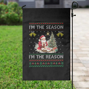 Jesus Christmas Garden Flag Santa With Jesus Baby Reason Xmas TS14 Print Your Wear