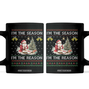 Jesus Christmas Coffee Mug Santa With Jesus Baby Reason Xmas TS14 Black Print Your Wear