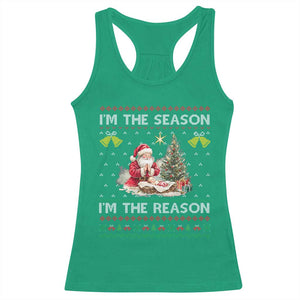 Jesus Christmas Racerback Tank Top Santa With Jesus Baby Reason Xmas TS14 Irish Green Print Your Wear