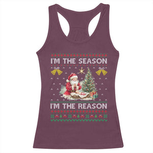 Jesus Christmas Racerback Tank Top Santa With Jesus Baby Reason Xmas TS14 Maroon Print Your Wear