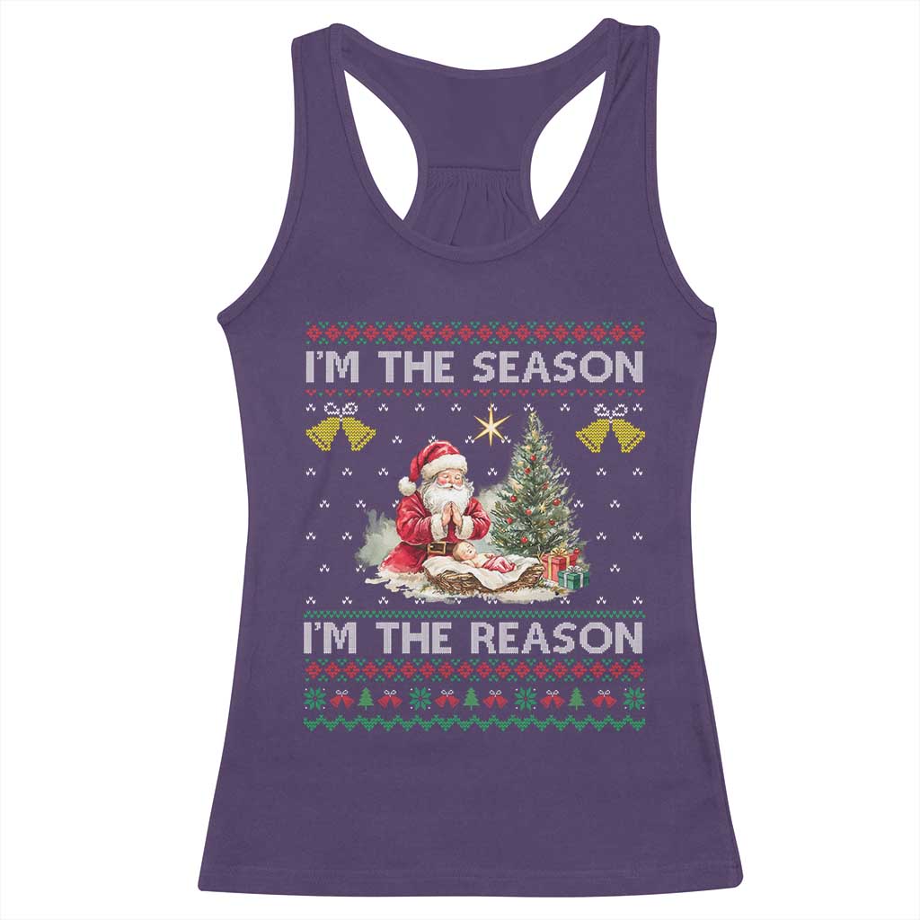 Jesus Christmas Racerback Tank Top Santa With Jesus Baby Reason Xmas TS14 Purple Print Your Wear