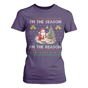 Jesus Christmas T Shirt For Women Santa With Jesus Baby Reason Xmas TS14 Purple Print Your Wear