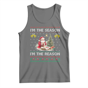 Jesus Christmas Tank Top Santa With Jesus Baby Reason Xmas TS14 Black Heather Print Your Wear