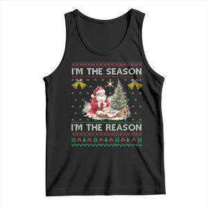 Jesus Christmas Tank Top Santa With Jesus Baby Reason Xmas TS14 Black Print Your Wear