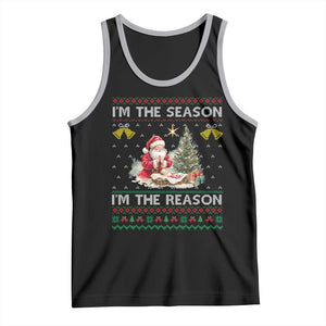 Jesus Christmas Tank Top Santa With Jesus Baby Reason Xmas TS14 Black Athletic Heather Print Your Wear