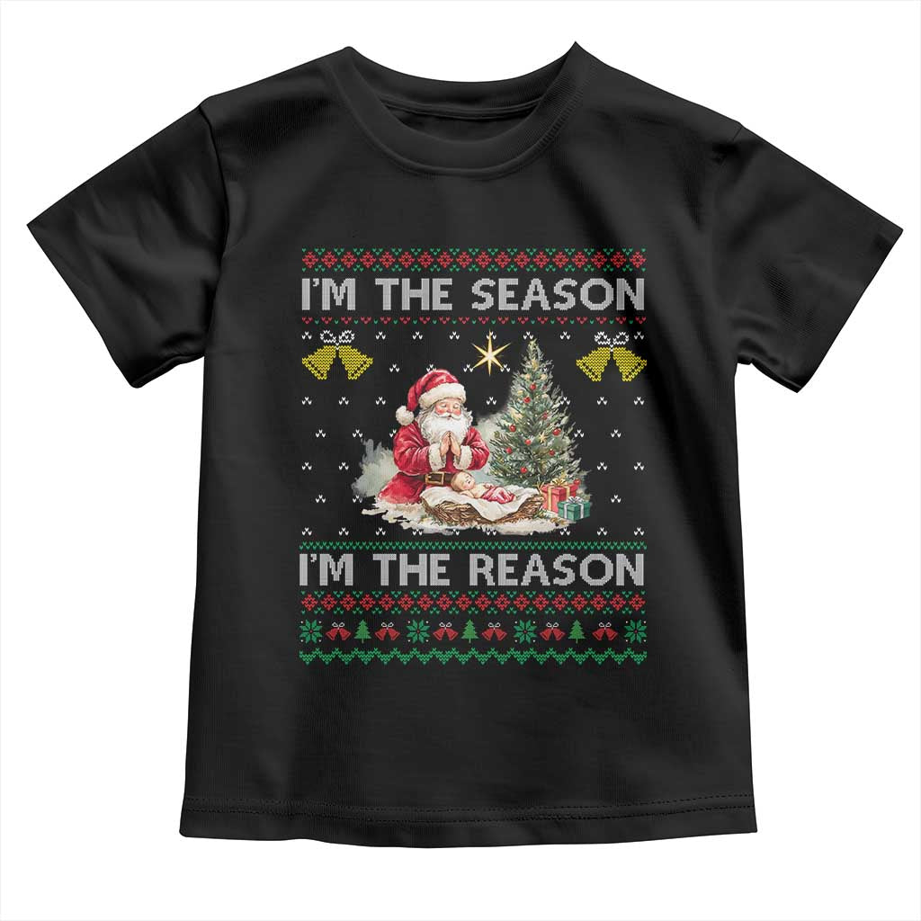 Jesus Christmas Toddler T Shirt Santa With Jesus Baby Reason Xmas TS14 Black Print Your Wear