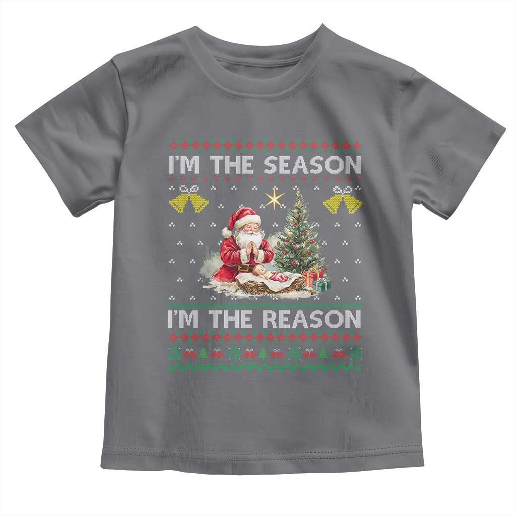 Jesus Christmas Toddler T Shirt Santa With Jesus Baby Reason Xmas TS14 Charcoal Print Your Wear