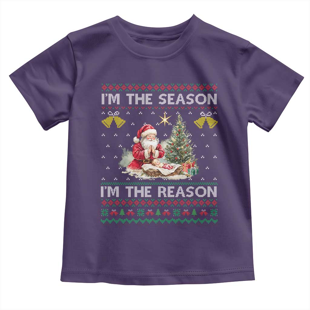 Jesus Christmas Toddler T Shirt Santa With Jesus Baby Reason Xmas TS14 Purple Print Your Wear