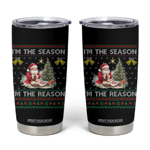 Jesus Christmas Tumbler Cup Santa With Jesus Baby Reason Xmas TS14 Black Print Your Wear