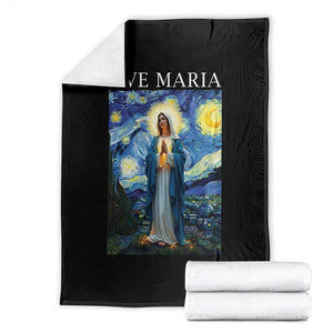 Virgin Mary Starry Night Throw Blanket Mother of Christ Catholic TS14 Black Print Your Wear