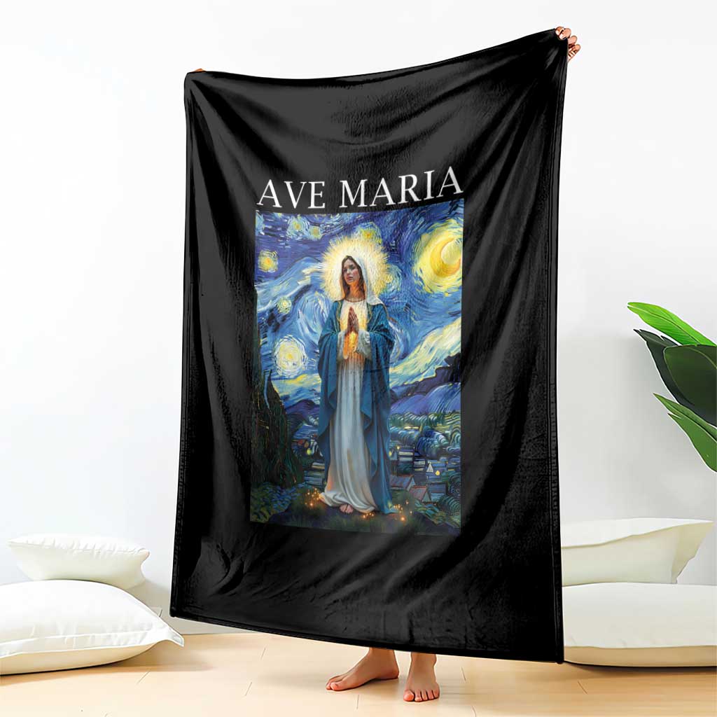 Virgin Mary Starry Night Throw Blanket Mother of Christ Catholic TS14 Print Your Wear