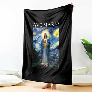 Virgin Mary Starry Night Throw Blanket Mother of Christ Catholic TS14 Print Your Wear