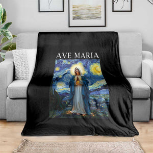 Virgin Mary Starry Night Throw Blanket Mother of Christ Catholic TS14 Print Your Wear