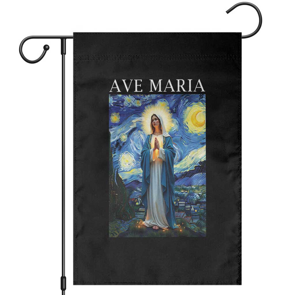 Virgin Mary Starry Night Garden Flag Mother of Christ Catholic TS14 Black Print Your Wear