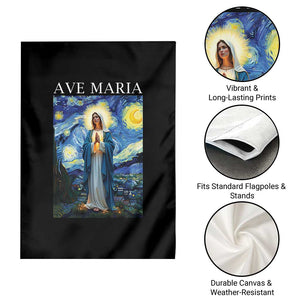 Virgin Mary Starry Night Garden Flag Mother of Christ Catholic TS14 Print Your Wear