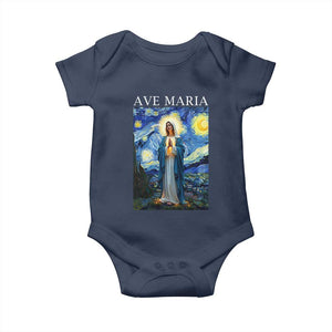 Virgin Mary Starry Night Baby Onesie Mother of Christ Catholic TS14 Navy Print Your Wear