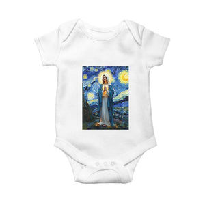 Virgin Mary Starry Night Baby Onesie Mother of Christ Catholic TS14 White Print Your Wear