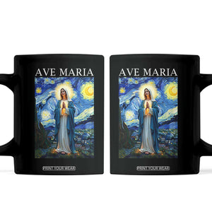 Virgin Mary Starry Night Coffee Mug Mother of Christ Catholic TS14 Black Print Your Wear