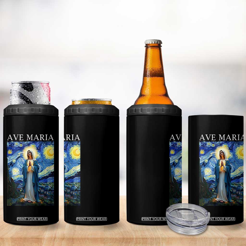 Virgin Mary Starry Night 4 in 1 Can Cooler Tumbler Mother of Christ Catholic TS14 Print Your Wear