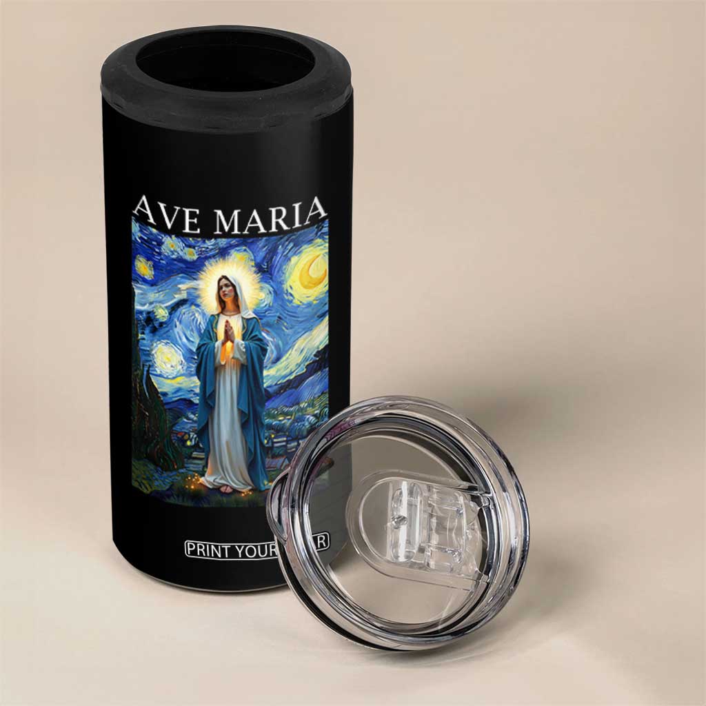 Virgin Mary Starry Night 4 in 1 Can Cooler Tumbler Mother of Christ Catholic TS14 Print Your Wear