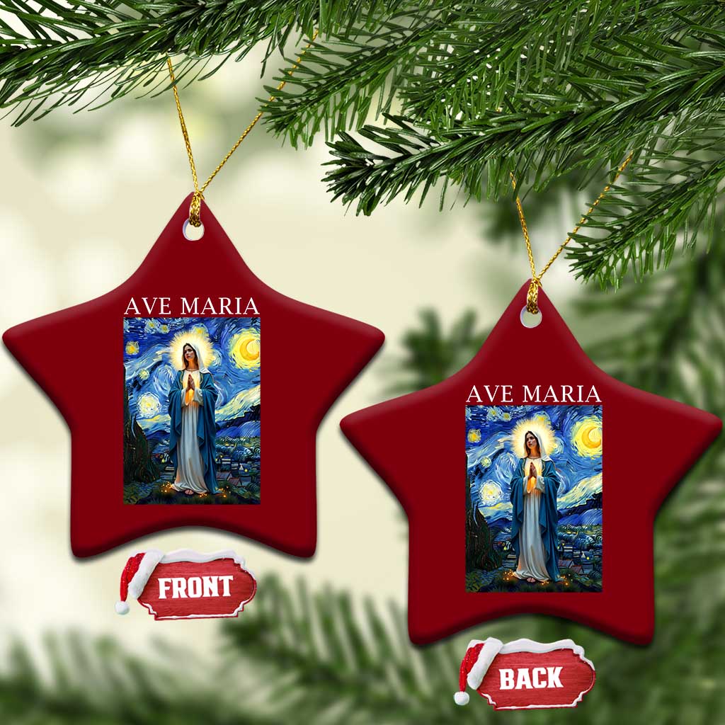Virgin Mary Starry Night Ceramic Ornament Mother of Christ Catholic TS14 Print Your Wear