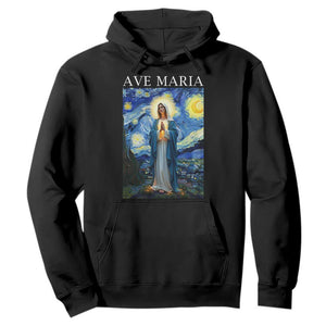 Virgin Mary Starry Night Hoodie Mother of Christ Catholic TS14 Black Print Your Wear