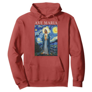 Virgin Mary Starry Night Hoodie Mother of Christ Catholic TS14 Red Print Your Wear