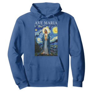 Virgin Mary Starry Night Hoodie Mother of Christ Catholic TS14 Royal Blue Print Your Wear