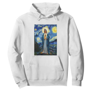 Virgin Mary Starry Night Hoodie Mother of Christ Catholic TS14 White Print Your Wear
