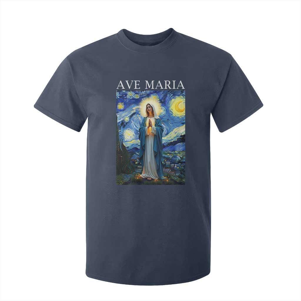 Virgin Mary Starry Night T Shirt For Kid Mother of Christ Catholic TS14 Navy Print Your Wear