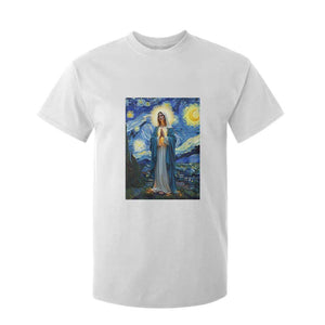 Virgin Mary Starry Night T Shirt For Kid Mother of Christ Catholic TS14 White Print Your Wear