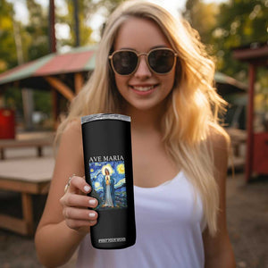 Virgin Mary Starry Night Skinny Tumbler Mother of Christ Catholic TS14 Print Your Wear