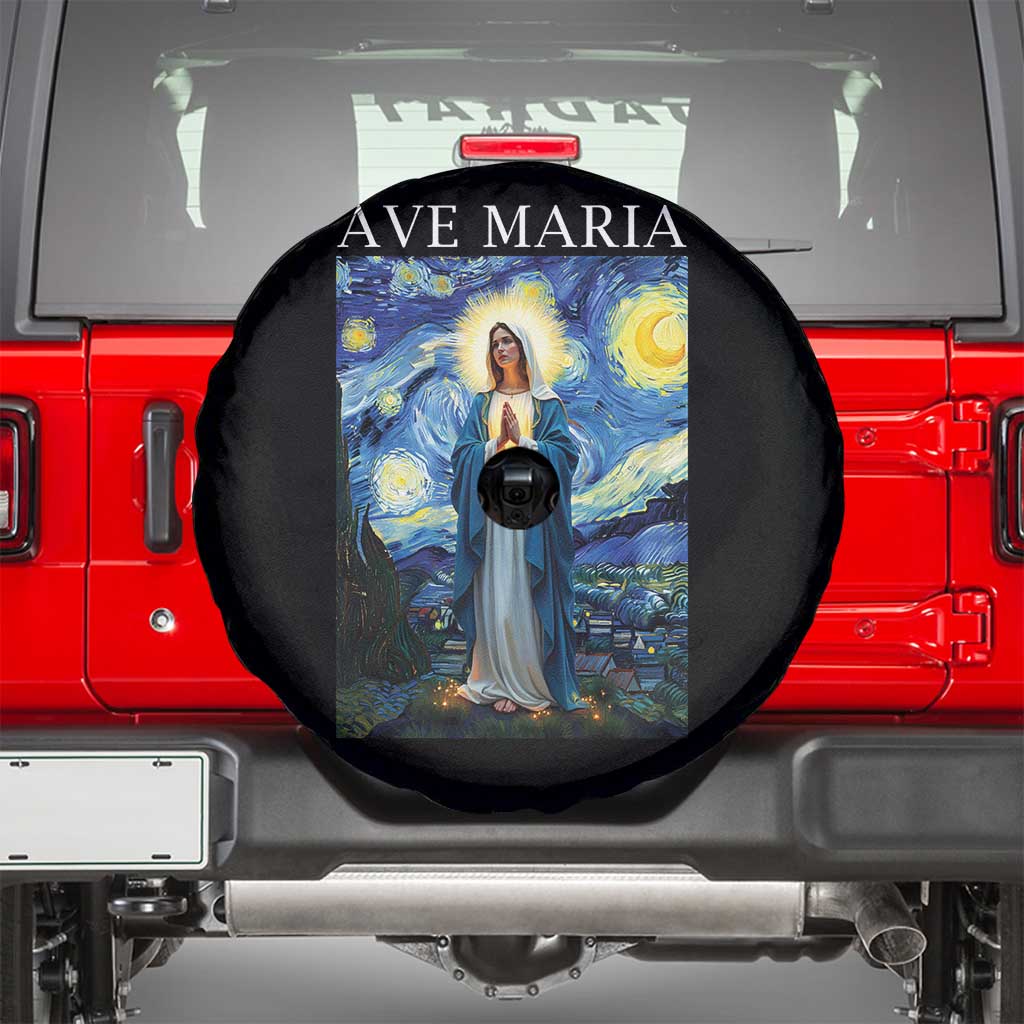 Virgin Mary Starry Night Spare Tire Cover Mother of Christ Catholic TS14 Black Print Your Wear